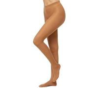 Nur Die Medias opacas de 40 DEN con aspecto mate suave, cintura cómoda, refuerzo reforzado, punta del pie para mujer, ámbar, S