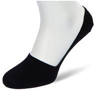 Nur Die Pack de 2 algodón, Calcetines Cortos Invisibles, Antideslizantes con Silicona en el talón, Negro, 6-8 Mujer