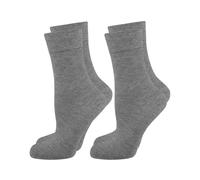 Nur Die 2er Pack Komfort Socken Damen Weich Komfortbund Bambus-socke Calcetines, Gris Claro, 40 Mujeres