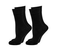 Nur Die 2er Pack Komfort Socken Damen Weich Komfortbund Bambus-socke Calcetines, Negro, 44 Mujeres