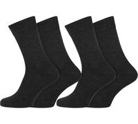 Nur Die Pack de 2 calcetines de algodón para hombre, algodón, talla 39-46, diseño básico simple y clásico, hilos de goma, calcetines para hombre, Uni Anthracite Melange, 39-42