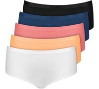 Nur Die Pack de 5 Braguitas Hipster Multicolor de Algodón Elástico, Ropa Interior Básica Multipack para Mujer