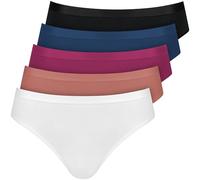 Nur Die Pack de 5 Braguitas Mini Multicolor de Algodón Elástico, Ropa Interior Básica Multipack para Mujer