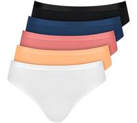 Nur Die Pack de 5 Braguitas Mini Multicolor de Algodón Elástico, Ropa Interior Básica Multipack para Mujer