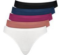 Nur Die Pack de 5 Tangas String Multicolor de Algodón Elástico, Ropa Interior Básica Multipack para Mujer