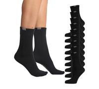 Nur Die Pack de 9 Calcetines de Ajuste Perfecto para Mujer en Algodón Transpirable, Color Liso, con Puño Cómodo y sin Costuras que Aprieten