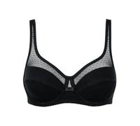 Nur Die Pure Elegance BH Cotton Bügel-BH mit Bio-Baumwolle weich hautfreundlich Elegant mit Breiten Trägern Spitze Mesh V-Ausschnitt Damen