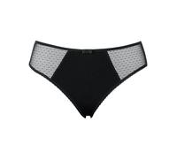 Nur Die Pure Elegance Slip Cotton de algodón orgánico Suave, Agradable al Tacto, Transpirable, Insertos de Tul, Panty Lisos, Bajos Lisos para Mujer, Negro, 46