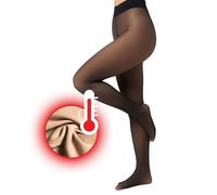 Nur Die Warm & Transparent mit Innenfleece 80 DEN Thermostrumpfhose gefütterte Fein-Strumpfhose durchscheinend Tights, Schwarz, M para Mujer