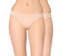 Nur Die Tanga Invisible para Mujer, 2 Unidades, sin Costuras, de Microfibra Ultraligera, Invisibles y sin Costuras, Tanga Tanga, Beige, 38-40