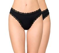 Nur Die Tangas de Encaje Invisibles para Mujer, Paquete de 2 Unidades, sin Costuras, Invisibles y sin Costuras, Suaves y Ligeras, de Microfibra, Negro, 42-44