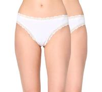 Nur Die Tangas de Encaje Invisibles para Mujer, Paquete de 2 Unidades, sin Costuras, Invisibles y sin Costuras, Suaves y Ligeras, de Microfibra, Blanco, 46-48