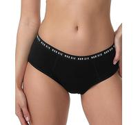 Nur Die Todo Regulado Periodo Ropa Interior para Sangrado Extra Fuerte Panty Absorbente Lavable Algodón Orgánico, Negro, M