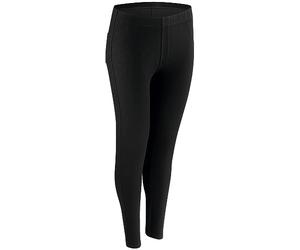 Nur Die Treggings in Jeans-Look Relax & Go Stretch mit Taschen Komfortbund Skinny Fit, Leggings Mujer, Schwarz, S