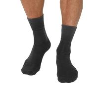 Nur Die Wellness Calcetines para hombre con suela acolchada, cintura cómoda, algodón suave, cintura alta, talla 39-46, gris medio., 48