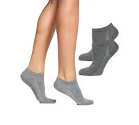 Nur Die Bambus Sneaker Socke 2er Pack Damen Kaum Sichtbar Bambussocken Weich Zapatillas Deportivas, Gris Claro, 44 para Mujer