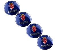 NURCIX 4 Piezas Coche Llantas Tapas centrales Pegatina, para Saab 56MM Tapacubos Centro con Logo Proteger Accesorios,B