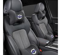 NURCIX Cojines reposacabezas de Coche Almohadas de Viaje para Volvo XC60/XC90/XC40/S90/S60 Suave Transpirable Almohada Cervical Coche Accesorios Interior,Black Style