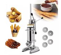 NURCIX Comercial Churro Maker, 2L/3L Manual Spanish Donut Churrera Churro Maker Machine con 5 Moldes, Acero Inoxidable Vertical Spanish Churrera Machine, Churros Filling Machine Snack Equipment 2L