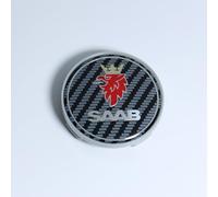 NURCIX Tapas Centrales Cubos de Automóviles para Saab 9-3 93 9-5 9 3 900 9000 95 Scania Sweden Tapas embellecedoras de Cubo de Centro de Rueda Pegatinas de Logotipo,Carbon Style