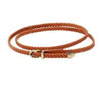 NUREINSS Cinturón de cintura trenzado para mujer, cinturón delgado para vestido, marrón, Talla única