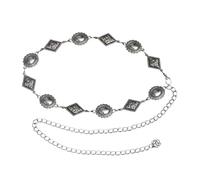 NUREINSS Cinturón vintage étnico con grabado para mujer, cinturón ajustable de metal, cadena de cadera retro para vestido, vaqueros y faldas, 110 cm de circunferencia