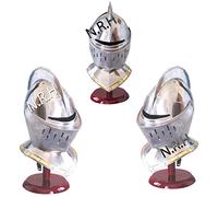 Núremberg Combate Casco Cerrado Alemania Caballero Medieval Armadura Antigua con Soporte de Madera