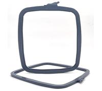 Nurge Aro cuadrado para bordar, marco de punto de cruz de plástico para punto de aguja y bordado, aro ajustable para manualidades, antracita, n.º 4 (grande)