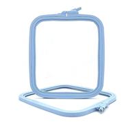Nurge Aro cuadrado para bordar, marco de punto de cruz de plástico para punto de aguja y bordado, aro ajustable para manualidades, azul, n.º 3 (mediano)