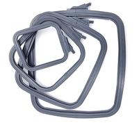 Nurge Aro de bordado cuadrado de plástico antracita, aros de punto de cruz, aro de aguja de perforación (juego de 4 piezas)