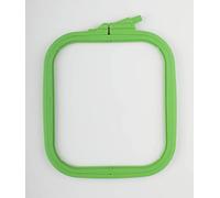 Nurge Aro de bordado cuadrado de plástico verde, aros de punto de cruz, aro de aguja de perforación, número 2, pequeño