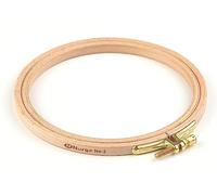 Nurge Colcha redonda de madera de haya natural de con aro de bordado de 8 mm (13 cm-5 ¹/₈ pulgadas)