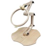 Nurge Soporte de suelo ajustable para bordado, soporte de aro de punto de cruz, madera natural pulida a mano (190-5)