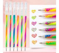 Nurila 6 lápices con purpurina arcoíris, 1,2 mm, fluorescentes, bolígrafos de gel para niños, para álbumes de recortes, dibujos, garabatear, escribir diarios, tarjetas de felicitación