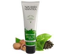 Nurish Mantra T verde Tatva Face Wash | Con t verde nogal y niacinamida | Para todos los tipos de piel | Exfoliante 2 en 1 y limpiador facial | Par