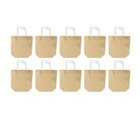 Nurnesy 10pcs Juego de Bolsas de regalos Metallic Bling Gling - Bolso de Tela No Tejido Reutilizable con Manijas para Fiestas Navideñas y Regalos (Oro)