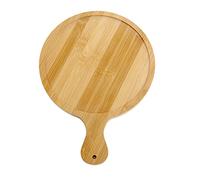 Nurnesy Bandeja de pizza de madera, textura clara, sensación cómoda en la mano, plato redondo para servir pizza de madera (8 pulgadas para pizza de 7 pulgadas)