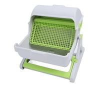 Nurnesy Caja de arena verde grande de autolimpieza, semiautomática, estilo moderno, fácil montaje, plástico PP, dueño de gatos, hogares grandes para gatos