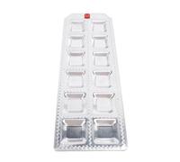 Nurnesy Herramienta de Fabricante de Ravioles Cuadrados de 12 Hoyos, Pasta de Aleación de Aluminio y Bandeja de Fabricación de Bola de Masa, Adecuada para Cocina Casera