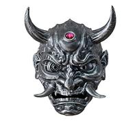 Nurnesy Máscara Japonesa de Resina con Cubierta Facial de Demonio Prajna 3D | con Nariz de Boca Perforada para Carnaval de Cosplay de Halloween, Cubierta Facial de Halloween, Cubierta Facial de Cosplay