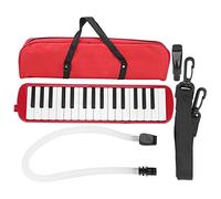 Nurnesy Melodica 32 Key Wind Piano Armonica Keyboard Instrument para Principiantes con Boquilla de Corneta Diseño Compacto Bolsa Durable ABS Material (Rojo)