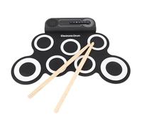 Nurnesy Roll Up Electronic Drum Practice Pad con Efectos de Sonido incorporados: Superficie de Batería de Silicona y Baquetas de Madera para Niños