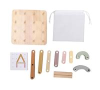 Nurnesy Rompecabezas de Construcción de Número de Letra de Madera, Bloques de Apilamiento Educativo Juego de Juguetes, Placa de Tablero de Clavijas de Clasificador de Forma para
