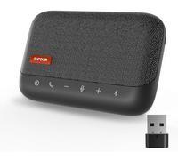 Nuroum A15 Altavoz y Micrófono Bluetooth para Conferencias, Altavoz Inalámbrico Portátil, Captación de Voz en 360° con Reducción de Ruido, Conexión Mediante Bluetooth/Dongle/USB-A/C, Gris
