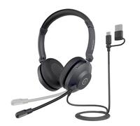 Nuroum HP21 Auriculares con Microfono para PC, Cancelación de Ruido para el Trabajo, Botón de Silencio, Business Cascos con Cable USB-A/Tipo-C para Ordenador/Teléfono Zoom/Teams, Oficina/Call Center