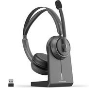 Nuroum HP31-D(3rd Gen) Auriculares Bluetooth con Estación de Carga, Auriculares Inalambricos PC,Cancelación de Ruido ENC, Bluetooth 5.4/USB Dongle, 45H Tiempo de Trabajo para Teams/Oficina/Call Center