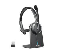 Nuroum HP31S 2026 Auriculares Bluetooth Inalámbricos con Micrófono para PC, Base de Carga,USB Dongle/V5.4, Modo Silencio, 45H Duración,Cascos con AI Micrófono Cancelación para CallCenter/Teams/Oficina
