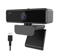 Nuroum V11 Webcam con micrófono, 2K Business Webcam FHD 1080P/60FPS 1440P/30FPS con visión de 90°/Tapa de privacidad/corrección de luz, Cámara Web StreamCam Plug&Play para Zoom/Skype/Windows, Gris