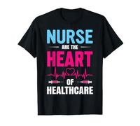 Nurse Are The Heart of Healthcare Funny Nursing Nurses Camiseta gráfica económica