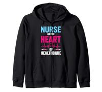Nurse Are The Heart of Healthcare Funny Nursing Nurses Sudadera con Capucha